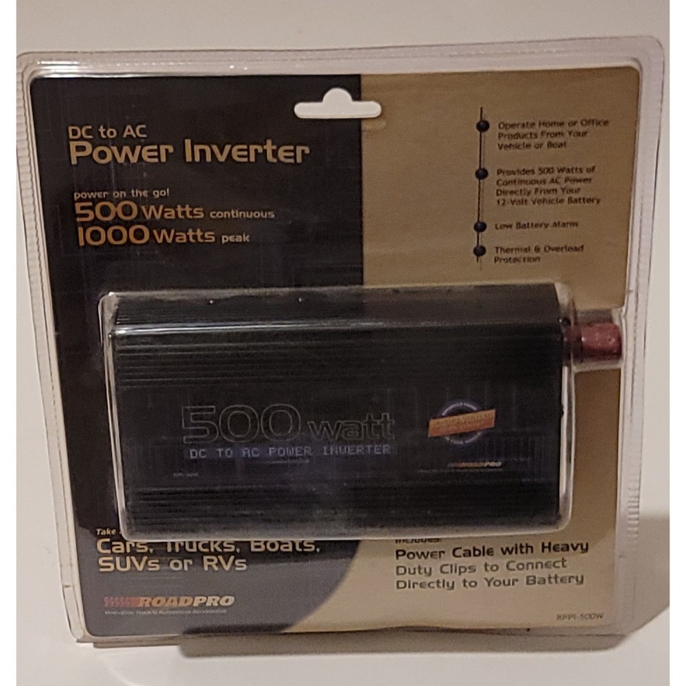 Sealed 500 Watt Road Pro DC to AC Power Inverter Black KIT
